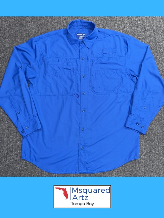 Reel Legends Other - Reel Legends Saltwater II Blue Fishing Shirt Mens Large Long Sleeve Vented